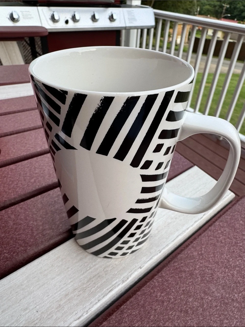 Starbucks 2014 Black & White Geometric Ceramic Mug